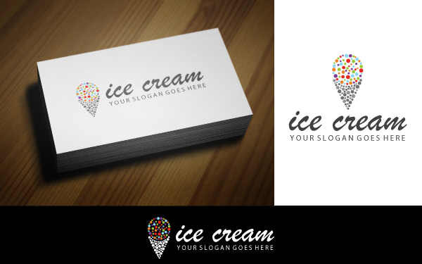 Colorful Ice Cream V-2 Logo Template Colorful Ice Cream V-2 Logo Template