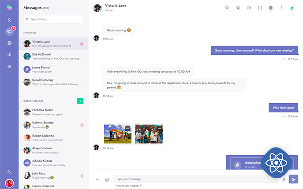Chaton React Chat Amp Discussion Template By Themesdesign
