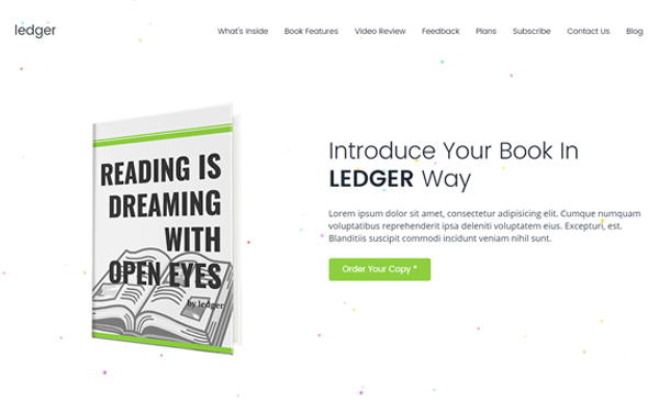 book landing page