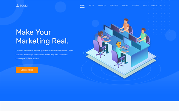 Zooki Reactjs Landing Page Template