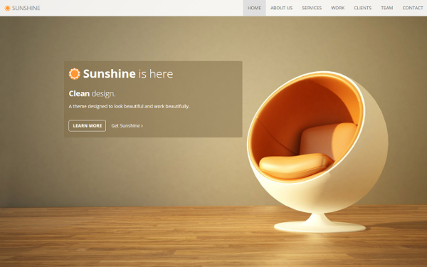 Sunshine One Page Responsive Theme Business Corporate