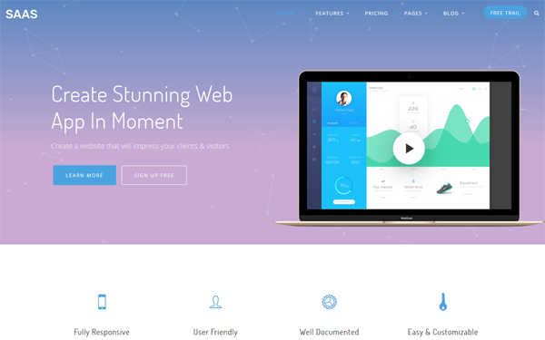 Saas Saas Web App Landing Page Theme