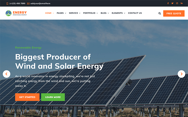 Energy Wind Solar Energy Html5 Template By Chitrakoot Web Wrapbootstrap