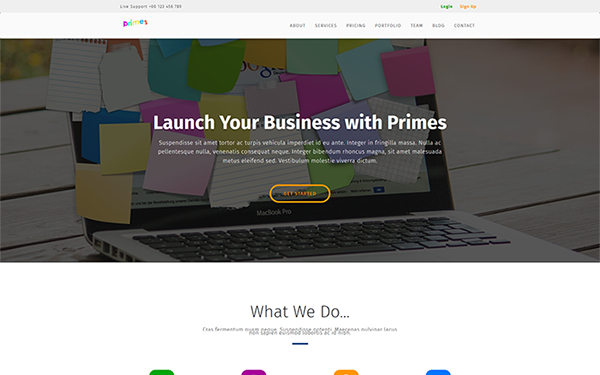 Primes - Landing Page