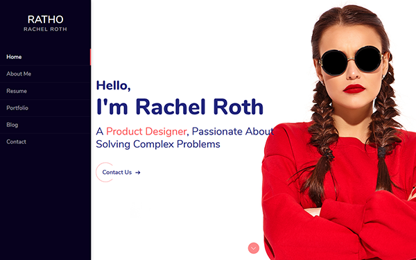 Rachel Portfolio Cv Resume Html Template