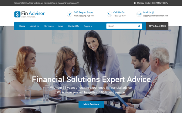 Fin Adviser Financial Website Template