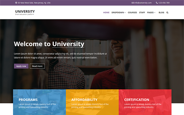 university bootstrap 4 education