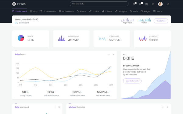 InfiniO - Bootstrap 4x Admin Dashboard