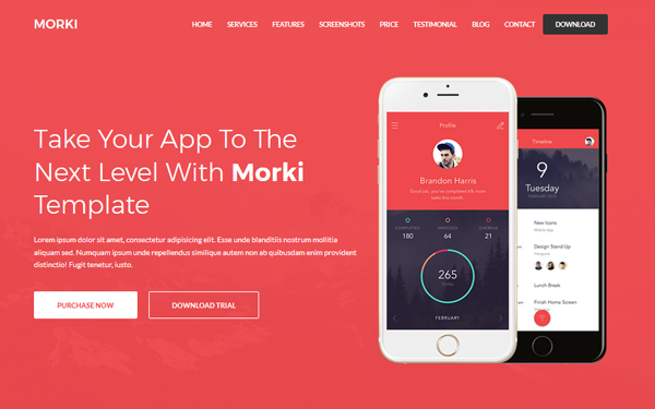 Morki Responsive App Landing Template