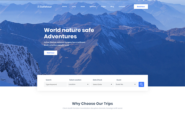 DOWNLOAD - Safetour - Travel & Tour Agency Template