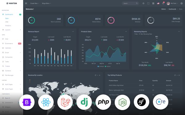 Minton - Admin Dashboard & Landing Template by Coderthemes