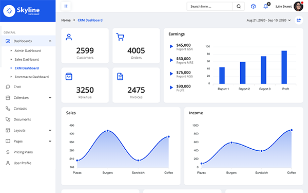 Skyline - Bootstrap 4 Admin Dashboard by Bootstrap Gallery