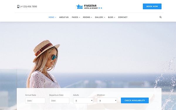 Fivestar Hotel Booking Bootstrap Template By Chitrakoot Web Wrapbootstrap