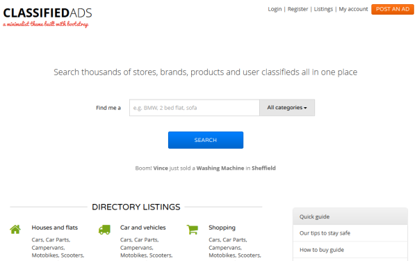 BootListings - Bootstrap Classifieds