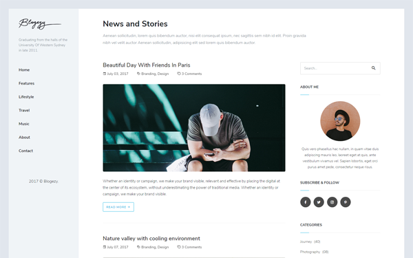 Blogezy Bootstrap 4 Blog Template