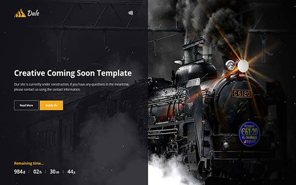 Dale Creative Coming Soon Template Landing Pages