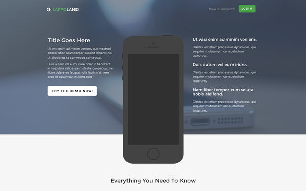 Lappoland - Landing Page for Apps