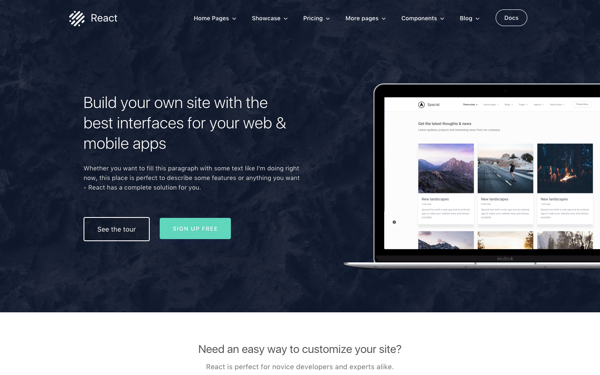 React Bootstrap 4 Business Theme