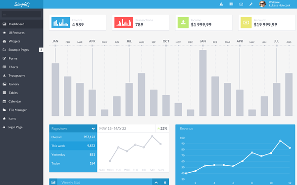 SimpliQ BS4 + Angular4 + React + Vue.js